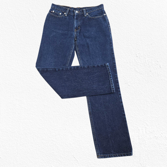 1990s Vintage Polo Ralph Lauren Saturday  Dark Wash Straight Leg Jeans Size 4 - Picture 1 of 13